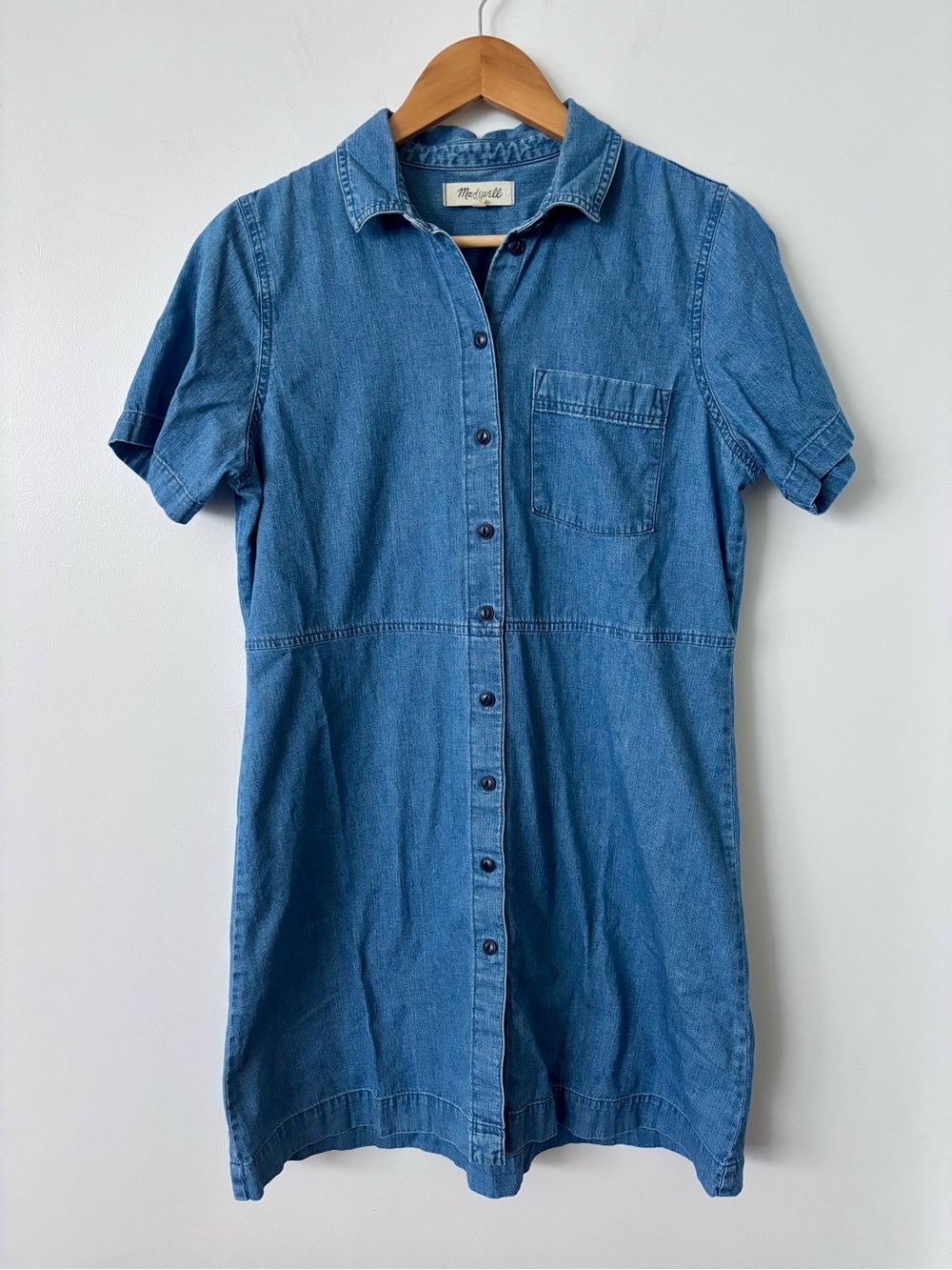 Madewell short sleeve denim dress